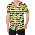 Orange And Lemon Striped Pattern Print Men's Shirt
