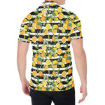 Orange And Lemon Striped Pattern Print Men's Shirt