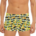 Orange And Lemon Striped Pattern Print Men's Short Boxer Briefs