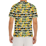 Orange And Lemon Striped Pattern Print Men's Short Sleeve Rash Guard