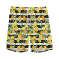 Orange And Lemon Striped Pattern Print Men's Athletic Shorts