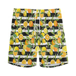 Orange And Lemon Striped Pattern Print Men's Sports Shorts