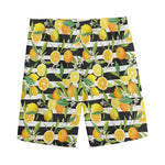 Orange And Lemon Striped Pattern Print Men's Sports Shorts