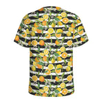 Orange And Lemon Striped Pattern Print Men's Sports T-Shirt
