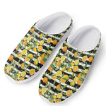 Orange And Lemon Striped Pattern Print Mesh Casual Shoes