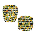Orange And Lemon Striped Pattern Print Office Chair Cover