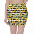 Orange And Lemon Striped Pattern Print Pencil Mini Skirt