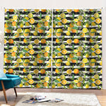 Orange And Lemon Striped Pattern Print Pencil Pleat Curtains