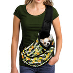 Orange And Lemon Striped Pattern Print Pet Sling Carrier