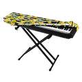 Orange And Lemon Striped Pattern Print Piano Keyboard Cover