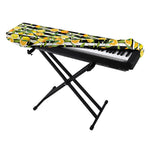 Orange And Lemon Striped Pattern Print Piano Keyboard Cover