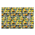 Orange And Lemon Striped Pattern Print Placemat