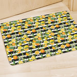 Orange And Lemon Striped Pattern Print Polyester Doormat