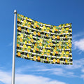 Orange And Lemon Striped Pattern Print Polyester Flag