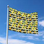 Orange And Lemon Striped Pattern Print Polyester Flag