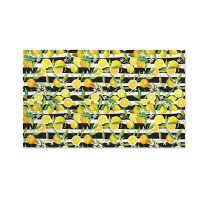 Orange And Lemon Striped Pattern Print Polyester Flag