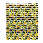 Orange And Lemon Striped Pattern Print Polyester Shower Curtain