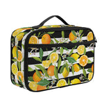 Orange And Lemon Striped Pattern Print Portable Lunch Bag