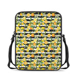Orange And Lemon Striped Pattern Print Rectangular Crossbody Bag