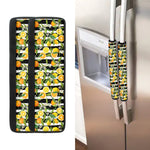 Orange And Lemon Striped Pattern Print Refrigerator Handle Covers