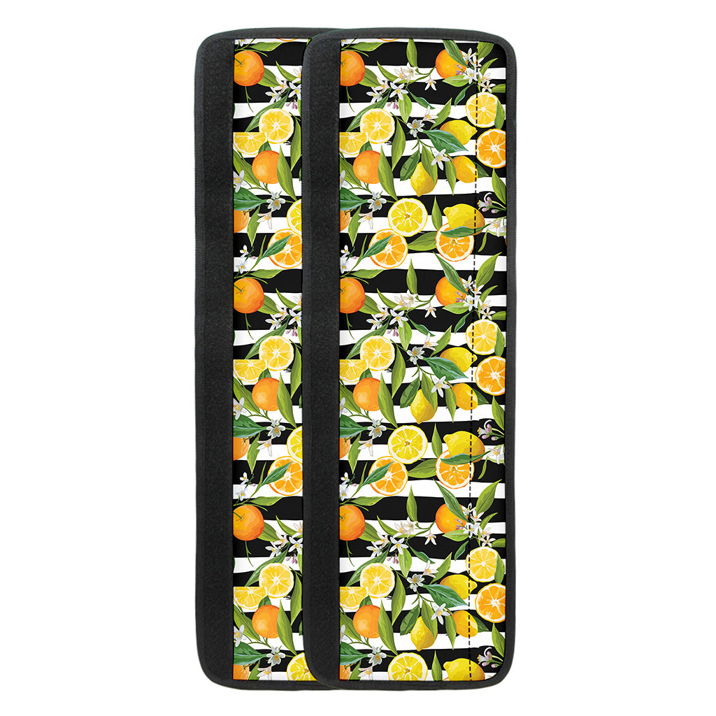 Orange And Lemon Striped Pattern Print Refrigerator Handle Covers