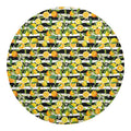 Orange And Lemon Striped Pattern Print Round Blanket