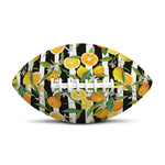 Orange And Lemon Striped Pattern Print Rugby Ball