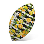 Orange And Lemon Striped Pattern Print Rugby Ball