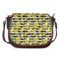 Orange And Lemon Striped Pattern Print Saddle Bag