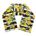 Orange And Lemon Striped Pattern Print Scarf