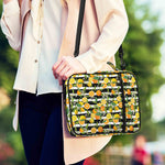 Orange And Lemon Striped Pattern Print Shoulder Strap Bible Bag