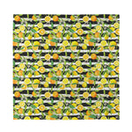 Orange And Lemon Striped Pattern Print Silk Bandana