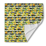 Orange And Lemon Striped Pattern Print Silk Bandana