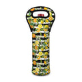 Orange And Lemon Striped Pattern Print Single Neoprene Wine Tote