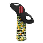 Orange And Lemon Striped Pattern Print Single Neoprene Wine Tote