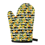 Orange And Lemon Striped Pattern Print Single Oven Mitt