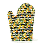 Orange And Lemon Striped Pattern Print Single Oven Mitt