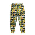Orange And Lemon Striped Pattern Print Sweatpants