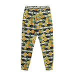 Orange And Lemon Striped Pattern Print Sweatpants
