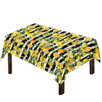 Orange And Lemon Striped Pattern Print Tablecloth