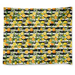 Orange And Lemon Striped Pattern Print Tapestry