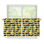 Orange And Lemon Striped Pattern Print Tier Curtains