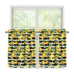 Orange And Lemon Striped Pattern Print Tier Curtains