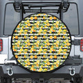 Orange And Lemon Striped Pattern Print Tire Cover