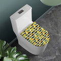 Orange And Lemon Striped Pattern Print Toilet Lid Cover