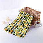 Orange And Lemon Striped Pattern Print Towel