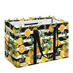Orange And Lemon Striped Pattern Print Utility Tote Bag