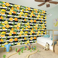 Orange And Lemon Striped Pattern Print Wall Sticker
