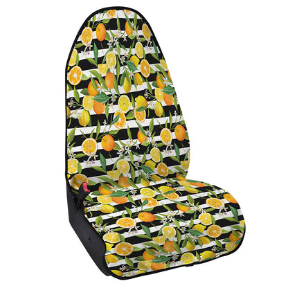 Orange And Lemon Striped Pattern Print Waterproof Car Seat Cover