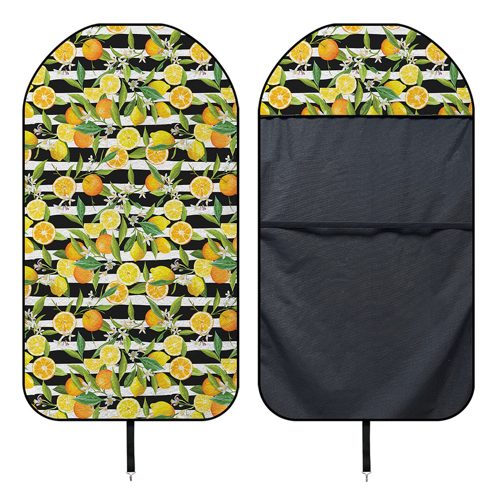 Orange And Lemon Striped Pattern Print Waterproof Car Seat Cover